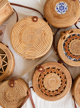 Square Round Mulit Style Straw Bag Handbags Women Summer