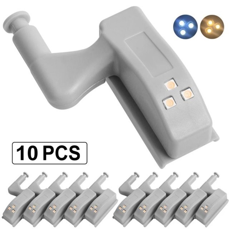 10pcs LED Inner Hinge Lamp Under Cabinet Lights Universal Wa
