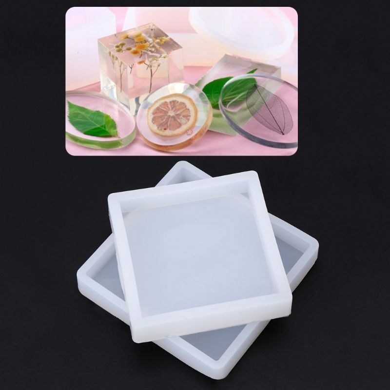 Silicone Mold Square Polymer Clay Base Board Mirror DIY Jewe