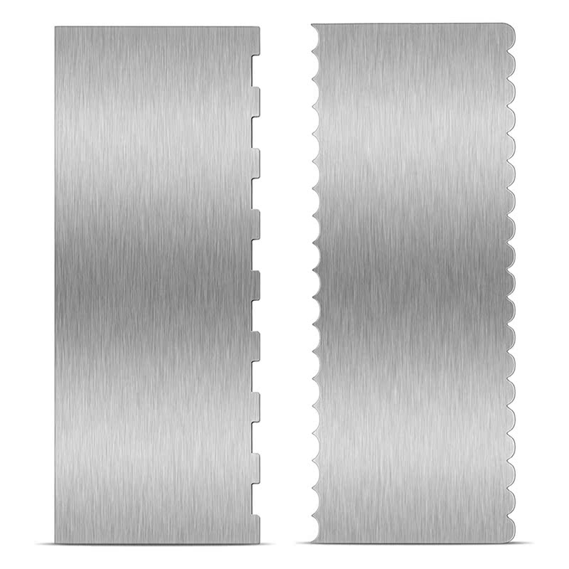 2Pcs 9 Inch Cake Scraper Large Double Sided Patterned Edge