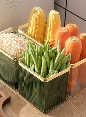 In the kitchen fridge, containers of transparent food-grade