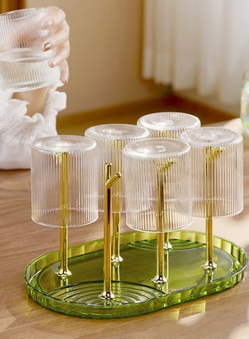 Luxury leacher house water cup collection shelf creatively u