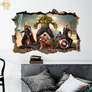 cartoon movie Avengers wall stickers for kids rooms home de