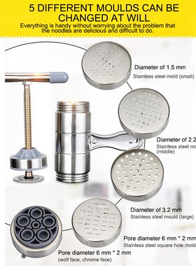 Manual Stainless Steel Noodle Maker Press Pasta Machine Cran