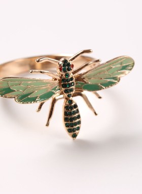 6pcs The new Bee napkin buckle napkin ring alloy green insec