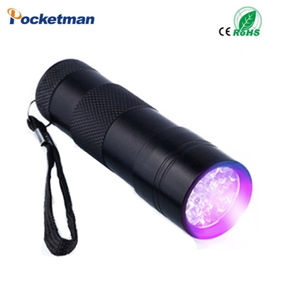 UV 9 LED flashlight Mini Torch 395nm Blacklight Zoom Wavelen