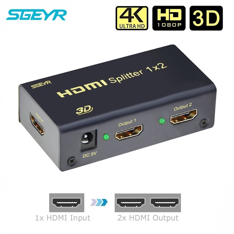 4K 1x2 HDMI 1.4 Splitter 1 INPUT 2 OUTPUT Splitter SGEYR HD