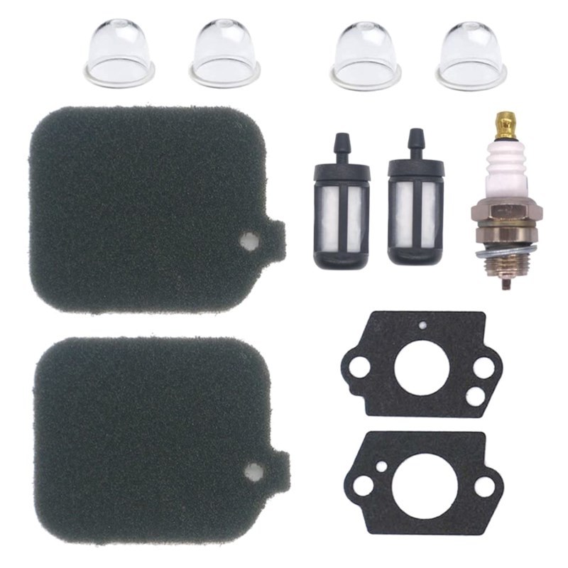 2 Pack Air Filter with Fuel Filter Spark Plug Gasket Primer