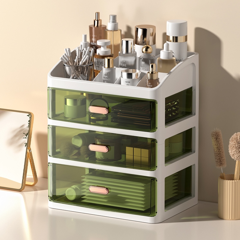 Portfolio-style desktop drawer for light and luxury cosmetic