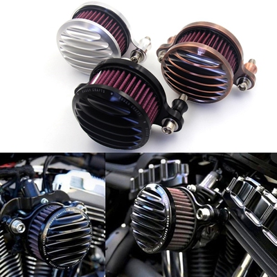 Black Air Filter Motorcycle Intake Air Cleaner System For Ha