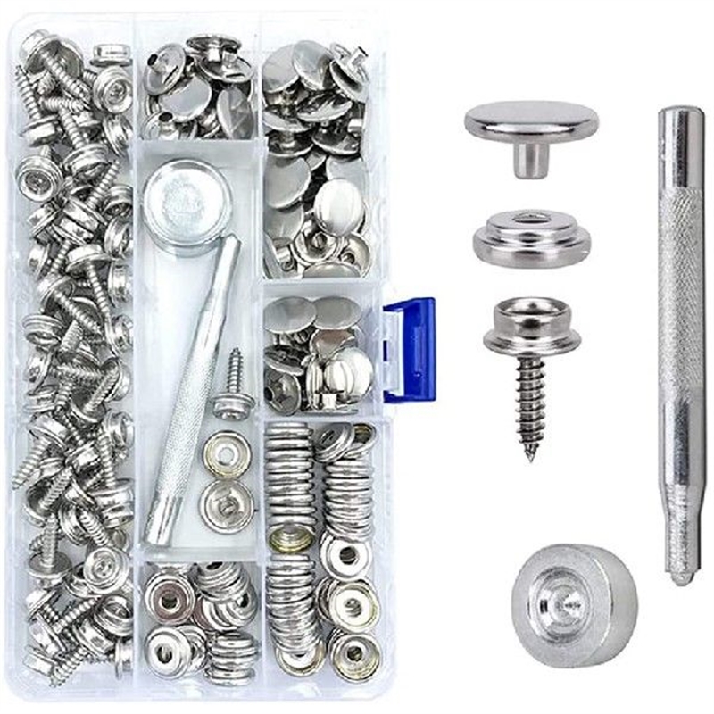 152Pcs Fastener Screw Snaps Kit With Tool, Stainless Steel