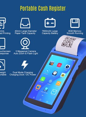 All in One Handheld PDA Printer Wireless Android POS Payt er