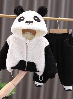 Autumn Winter Warm Baby unisex clothes set Boy Girl Cute lam