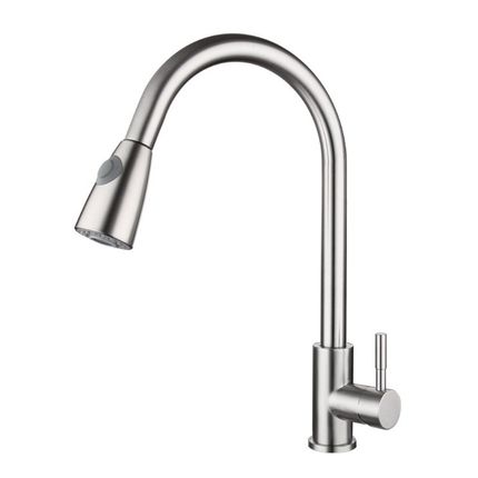1/2" Stainless Steel Kitchen Sink Faucets with Pull Dow