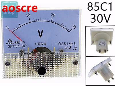 1PCS 85C1 30V Analogue DC Voltage Needle Panel Meter Voltmet