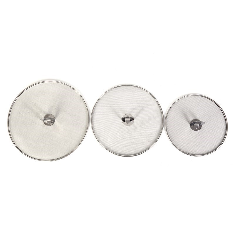 1 Pieces Splatter Screen Mesh Pot Lid Cover Oil Frying Pan L