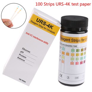 100 Strips URS 4K Glucose pH Protein Ketone Urine Test Pape