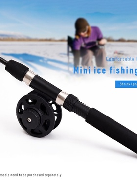 60/62/65cm Mini Telescopic Ice Fishing Rod Portable River Sh