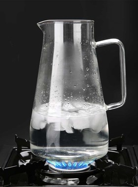 1.5L Clear Glass Pitcher Jug Water Drinking Stainless Tea Po