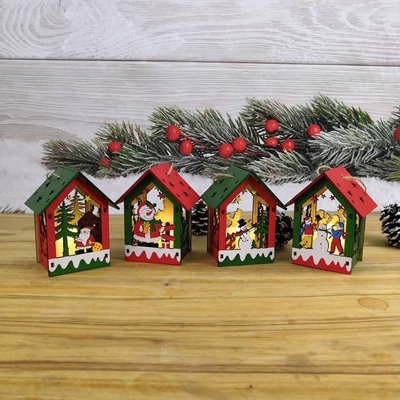 Christmas decorations creative DIY assembled cabins painted