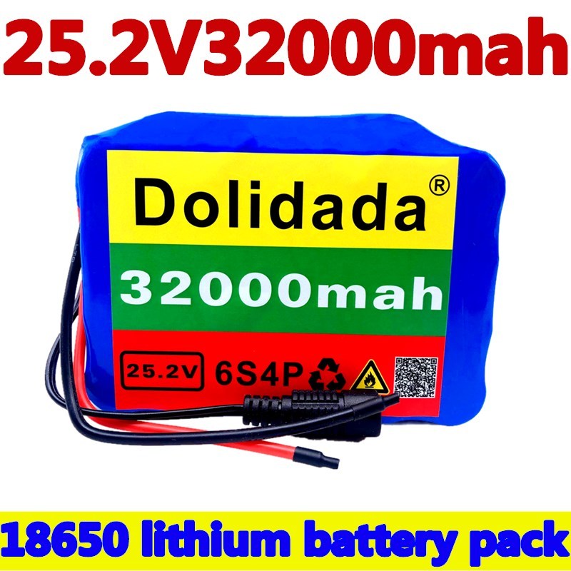 6s4p 24V 32Ah 18650 Battery Lithium Battery 25.2v 32000mAh E
