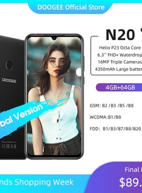 DOOGEE N20 Mobilephone print 6.3inch FHD+ Display 16MP Tripl