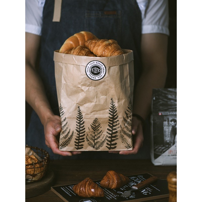 Simple film grease-proof paper bag Toast croissant food bag
