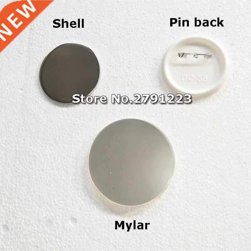 58mm  White Plastic Black Badge Button Parts for Pin