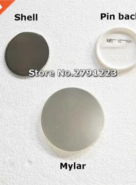 58mm  White Plastic Black Badge Button Parts for Pin