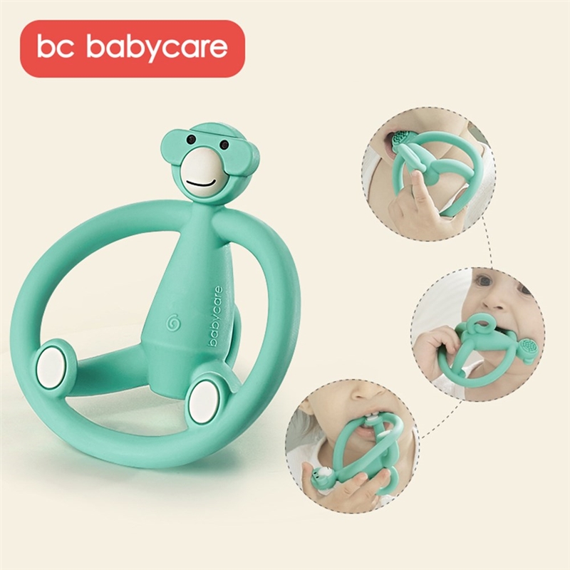 BC Babycare 2in1 Animal Soft Silicone Baby Teether Chew Den