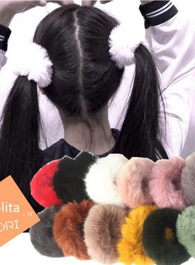 2pcs Fur Bunny Ears Lolita Headwear Kawaii Cat Ears Cosplay