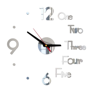 DIY digital Wall Clock 3D Mirror Surface er Silent Acrylic C