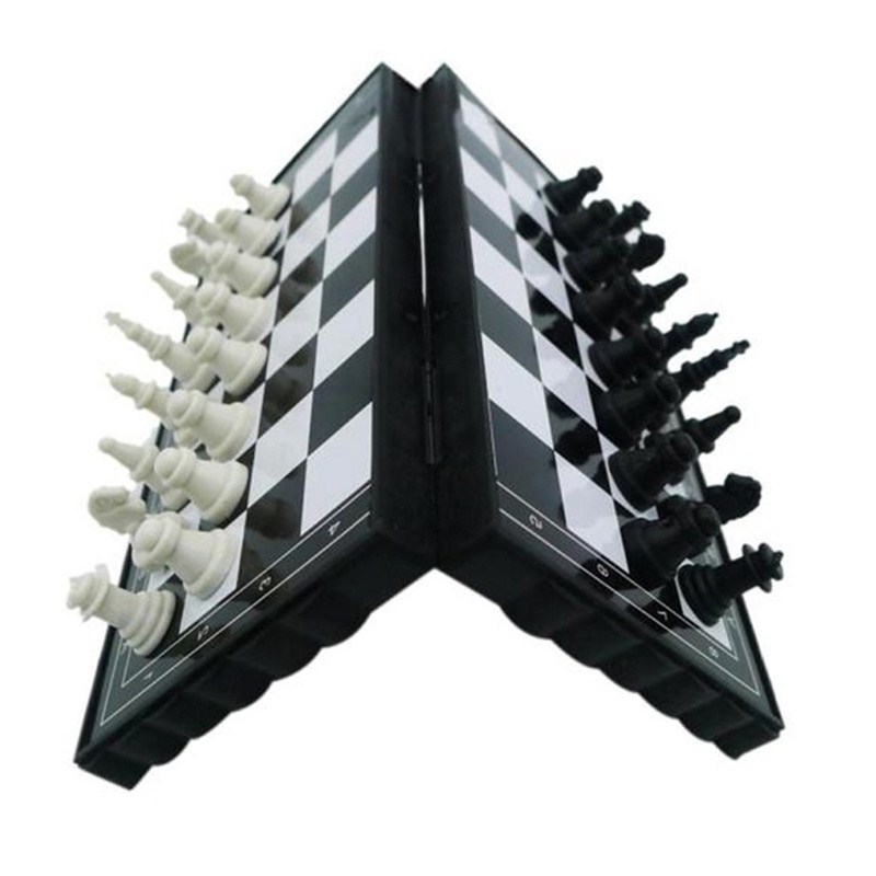 Mini Chess Set Folding Plastic Chessboard Lightweight Board