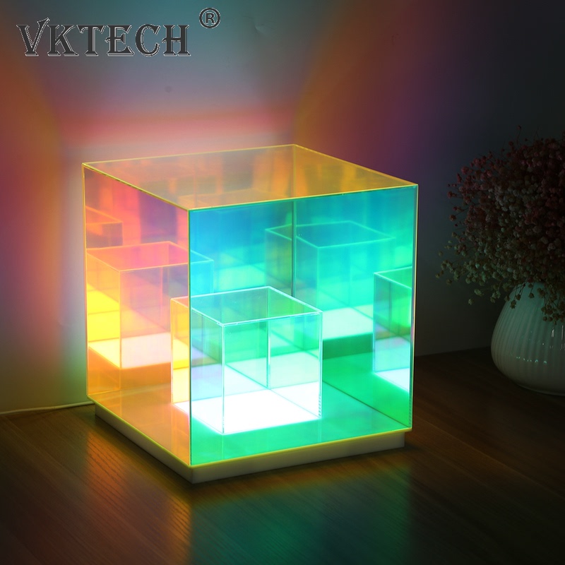 Acrylic Decoration Lamps 3D Magic Cube Light for Bedroom