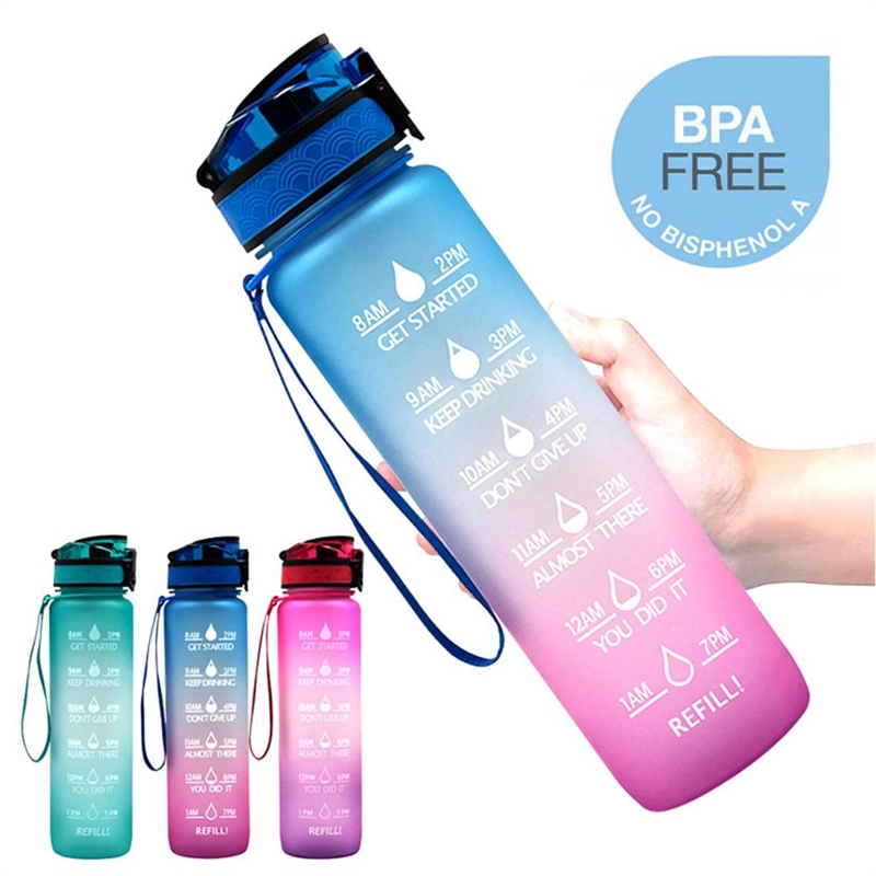 1L Tritan Material Water Bottle With Bounce Cover Time