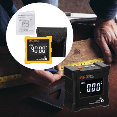 37ME Orange/Black Digital Angle Finder Gauge Magnetic Protra