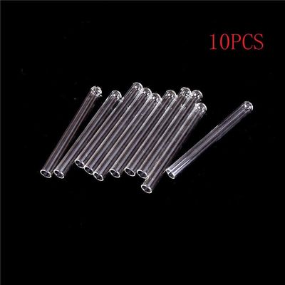 10pcs Transparent Glass Tubes Long Thick Wall Test Tube 10*1