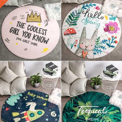 round Carpet Nordic Cartoon Children Bedroom Bedside
