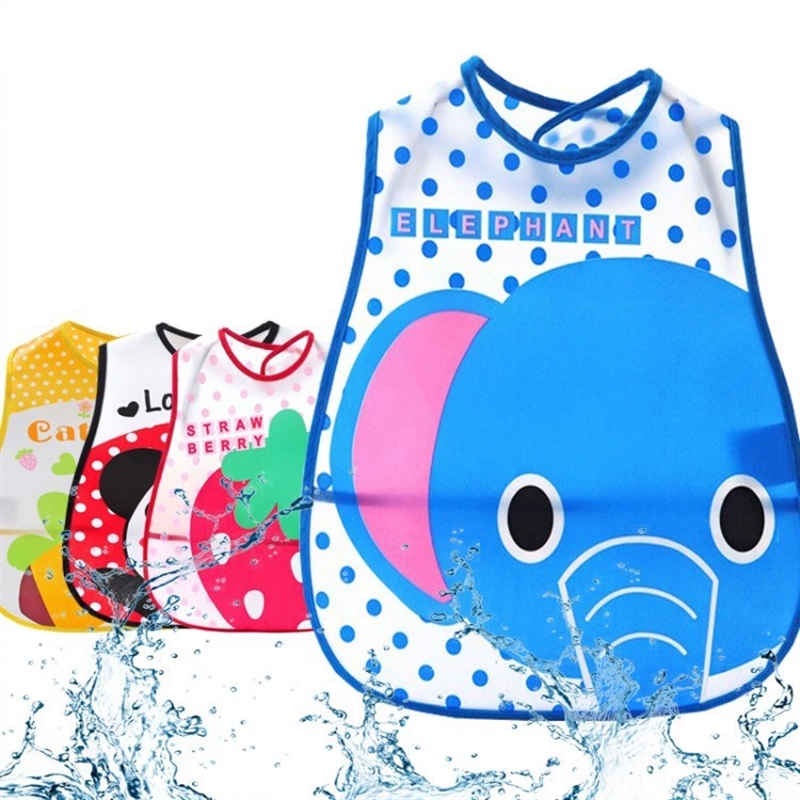 Cartoon Baby Bibs Newborn Feeding Cloth EVA Plastic Lunch Fe
