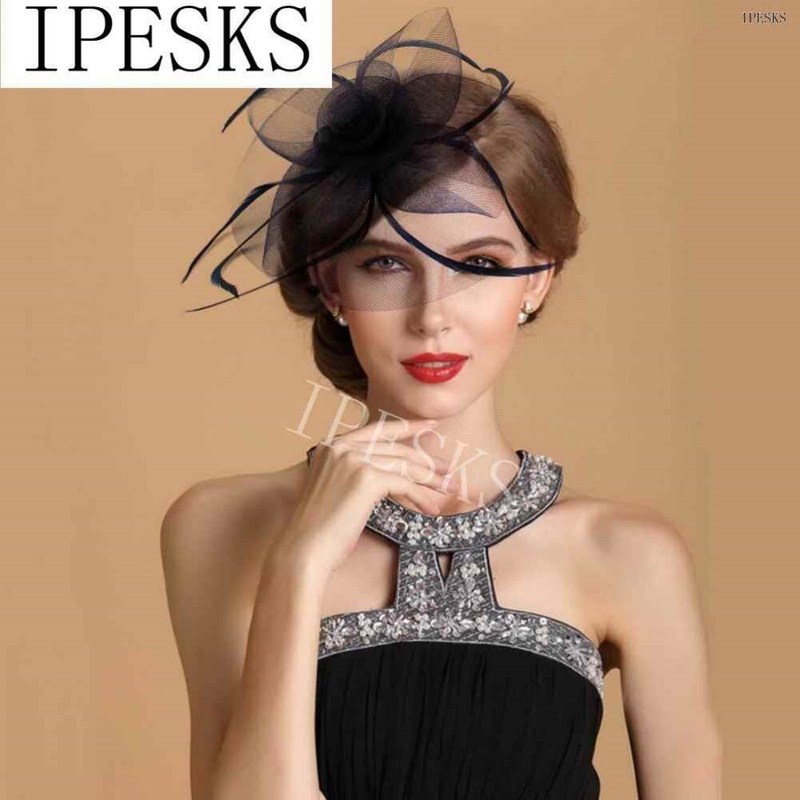 Church Kentucky Hair Clip Hat Cocktail Fascinator auze Feat