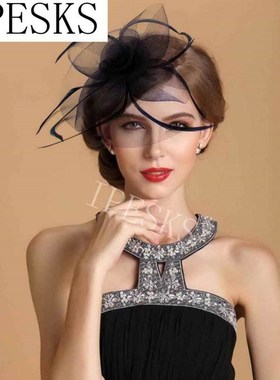 Church Kentucky Hair Clip Hat Cocktail Fascinator auze Feat