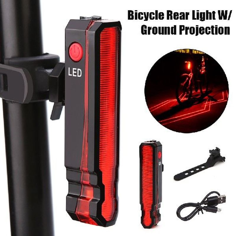 Bicycle Rear Light Laser Light Cycling Warning Tail Light
