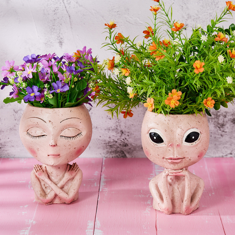 Resin Succulent Flower Pot Imitation Character Plant Flower