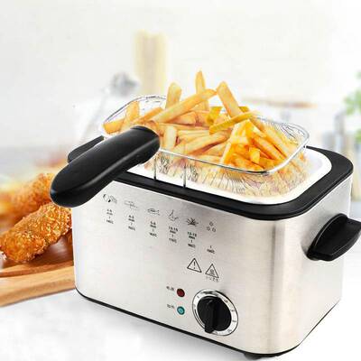 1.2L Stainless Steel Single tank Electric deep fryer smokele