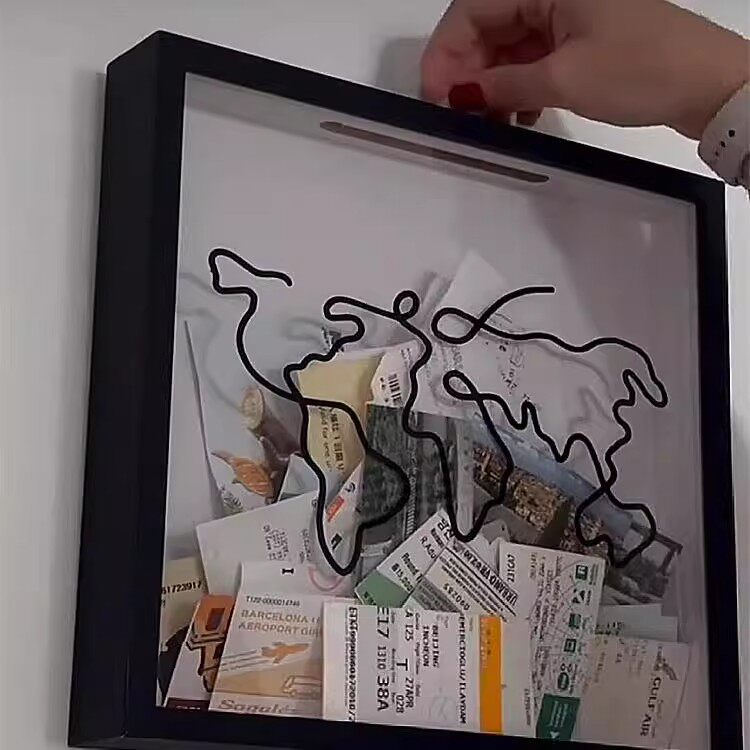 情侣相框电影票储存框时光碎片票根收纳门票储存盒纪念相框存钱罐