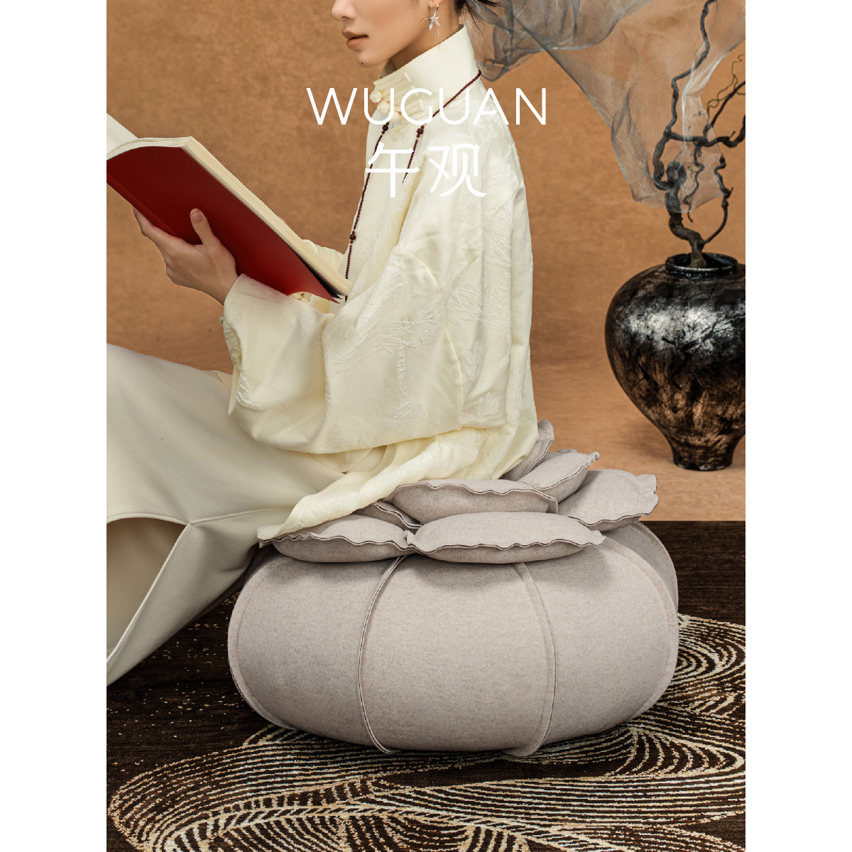 午观『吾观香事』坐墩新古典家用地毯蒲团懒人沙发露台脚墩可拆洗,居家布艺,蒲团,淘宝优惠券,粉丝福利购,淘宝优惠卷