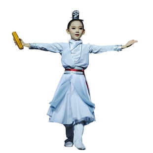 壮志少年行舞蹈服书简舞蹈道具古风汉服扇子舞古典舞儿童演出服装