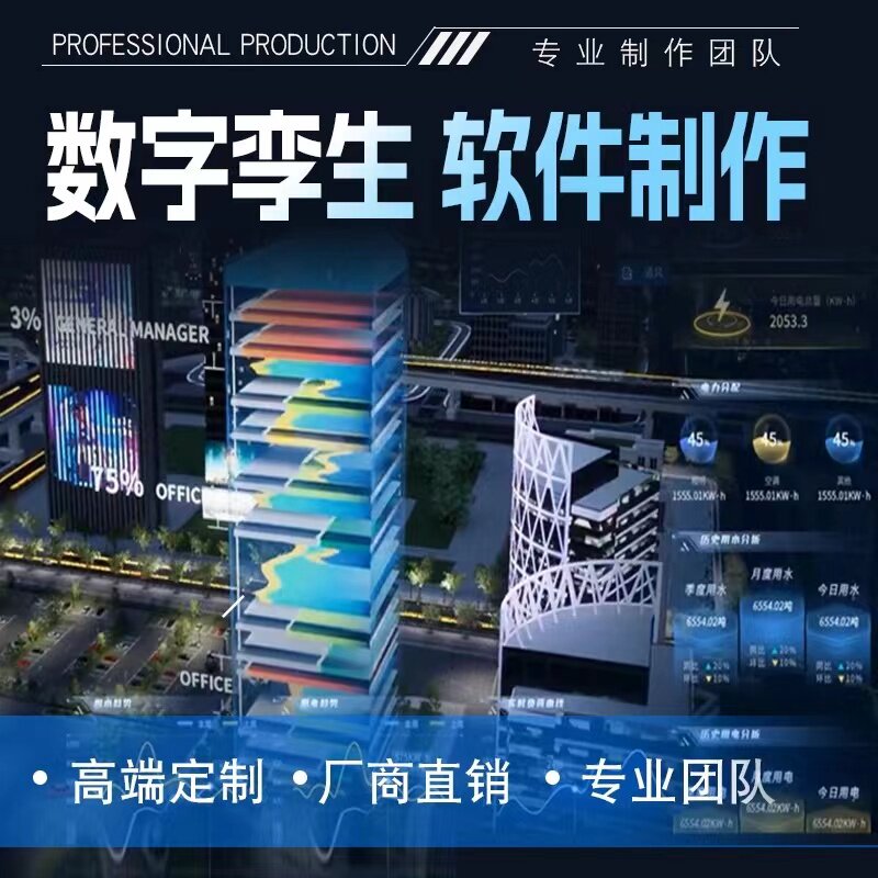 数字孪生可视化智慧大屏科技蓝色大数据展示管理后台首页界面系统