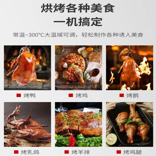 厂家直销六九锈烤FEJ-6P鸭炉商用电热燃气棍不钢全自动旋转烤鸡三