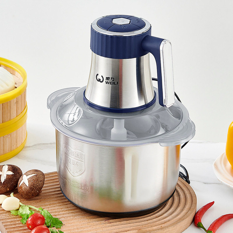 正品威力家用2L3L5L不锈钢大容量多功能绞肉机料理机商用绞葱姜蒜